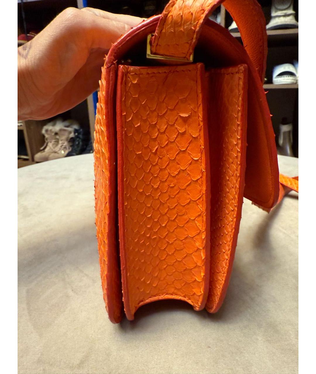CELINE Оранжевая кожаная сумка через плечо, фото 4