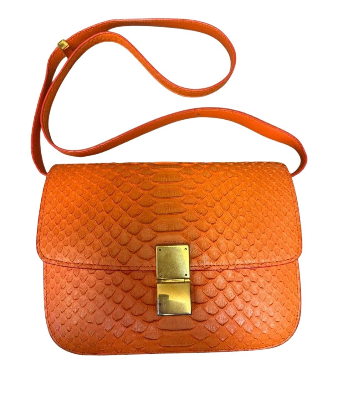 CELINE Оранжевая кожаная сумка через плечо, фото 1
