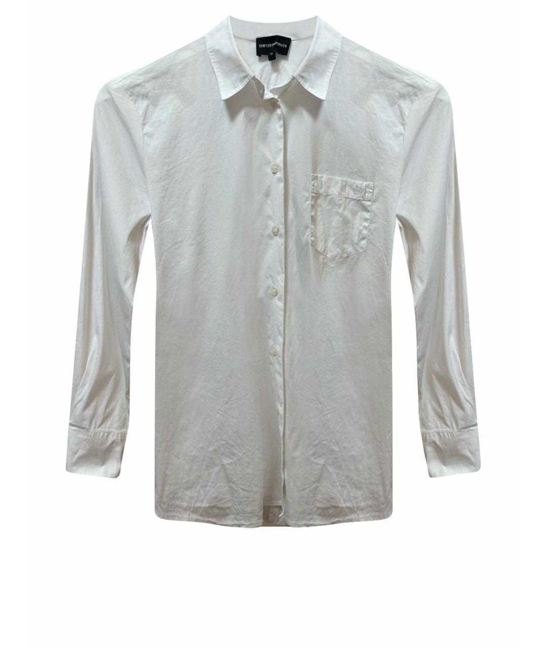 ARMANI EXCHANGE Белая хлопко-эластановая рубашка, фото 1