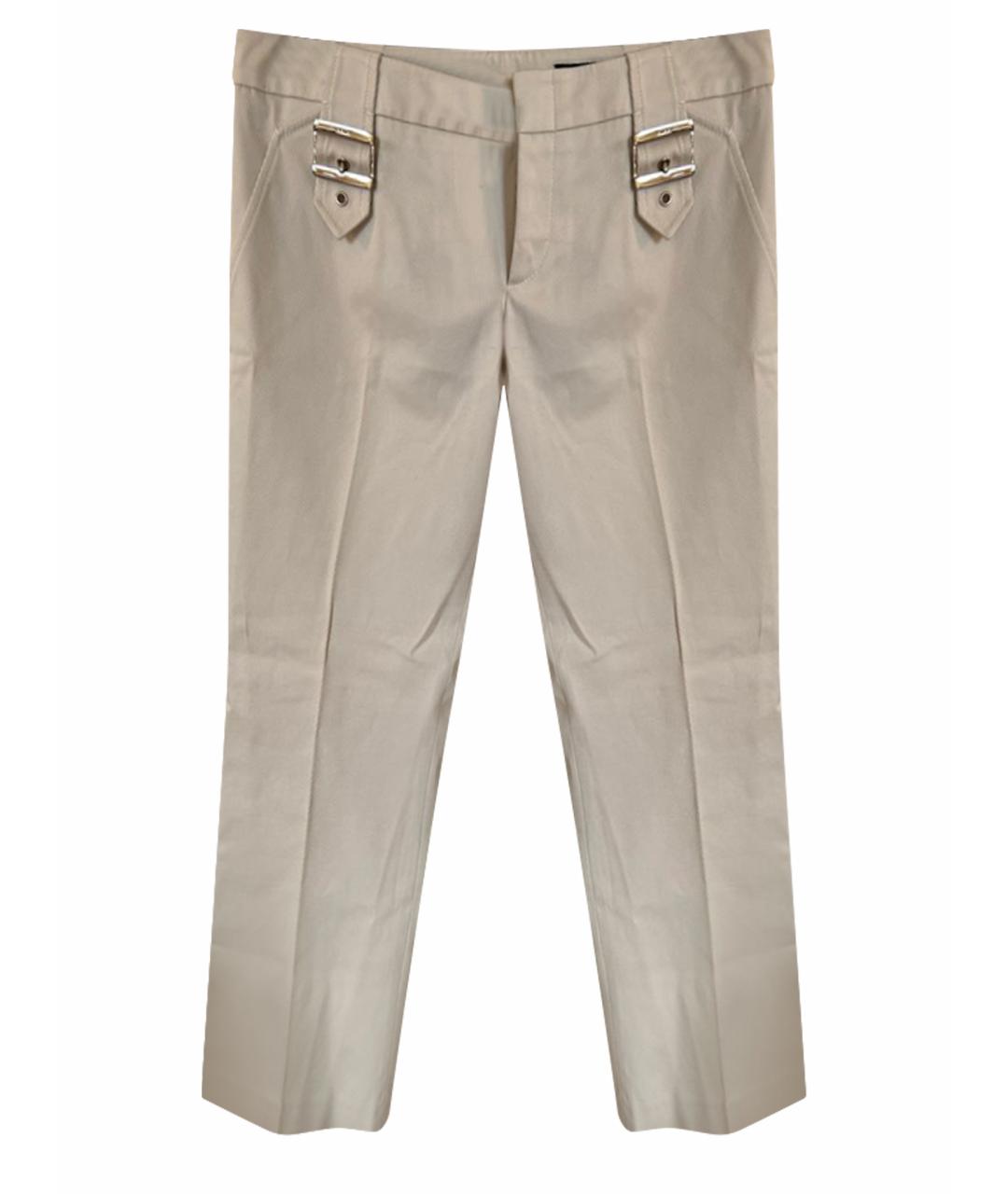 GUCCI Бежевые хлопковые брюки узкие, фото 1