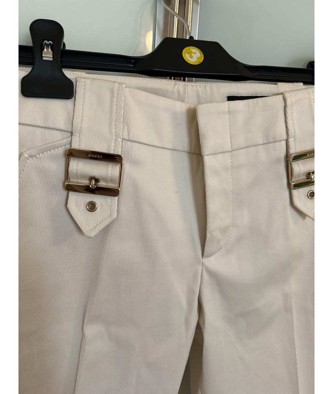 GUCCI Бежевые хлопковые брюки узкие, фото 3