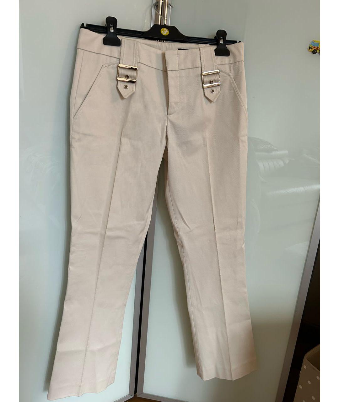 GUCCI Бежевые хлопковые брюки узкие, фото 7
