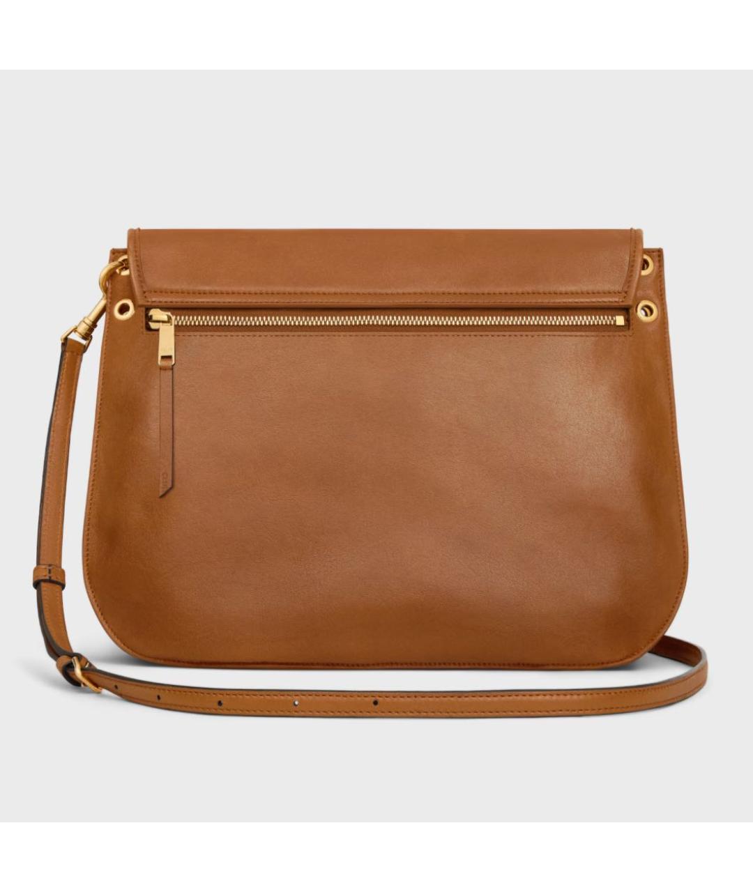 CELINE Коричневая кожаная сумка через плечо, фото 3