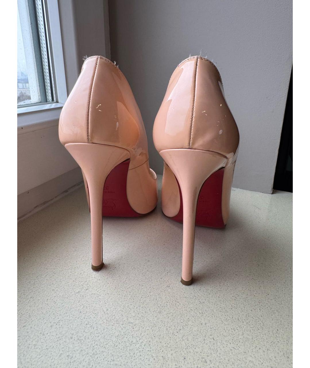 CHRISTIAN LOUBOUTIN Розовые кожаные туфли, фото 4