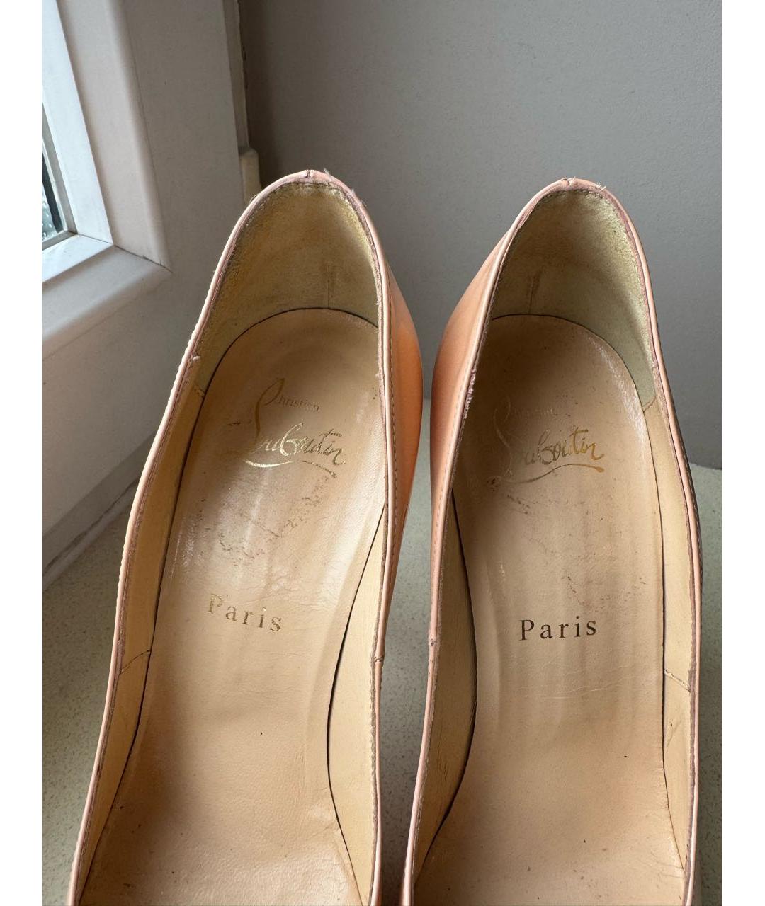 CHRISTIAN LOUBOUTIN Розовые кожаные туфли, фото 3