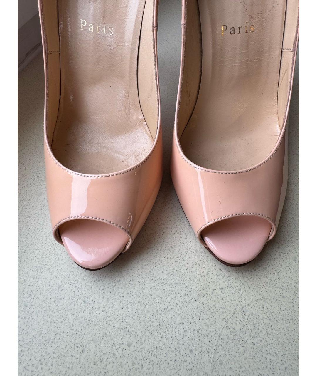 CHRISTIAN LOUBOUTIN Розовые кожаные туфли, фото 5