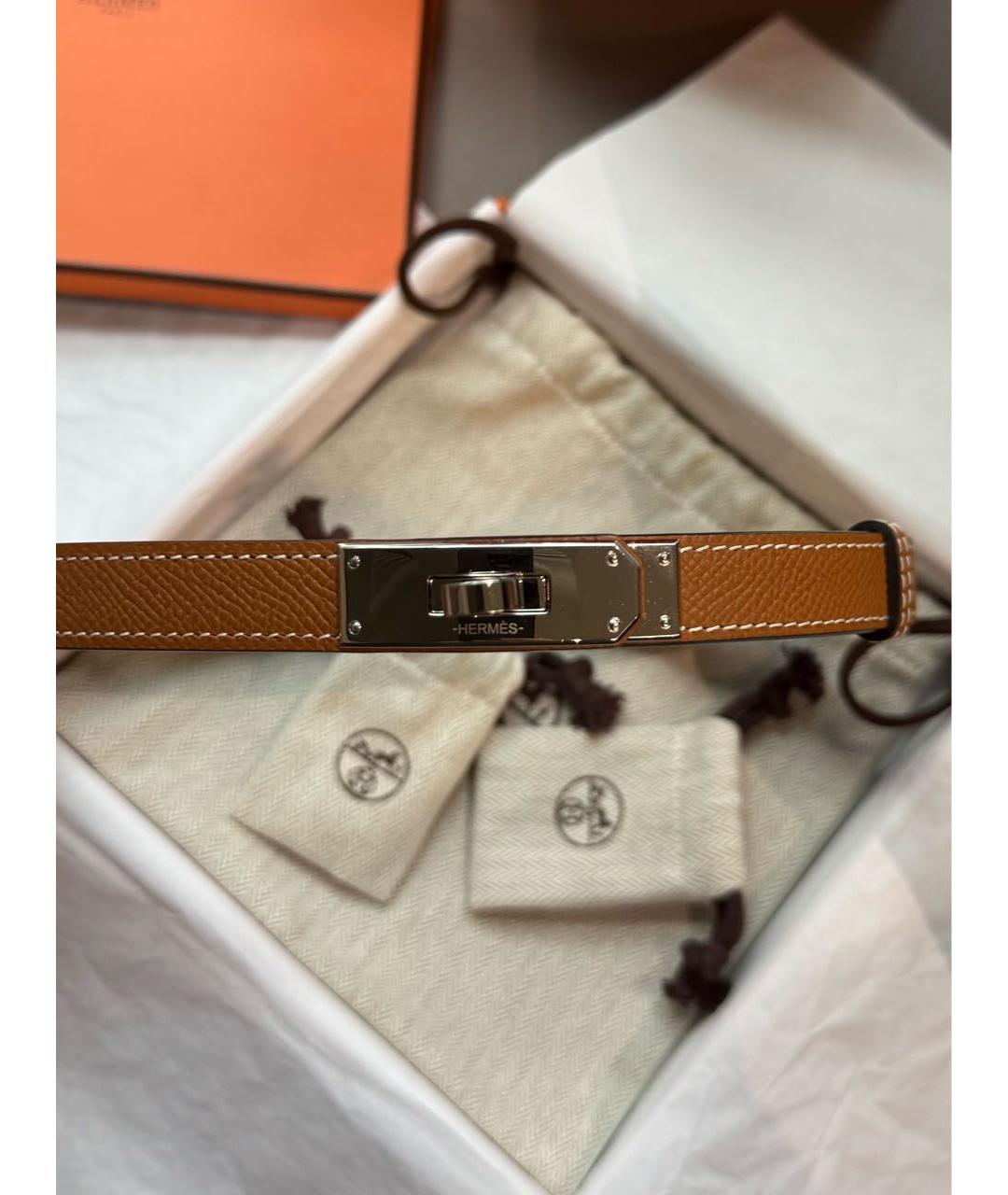 HERMES Коричневый кожаный ремень, фото 3
