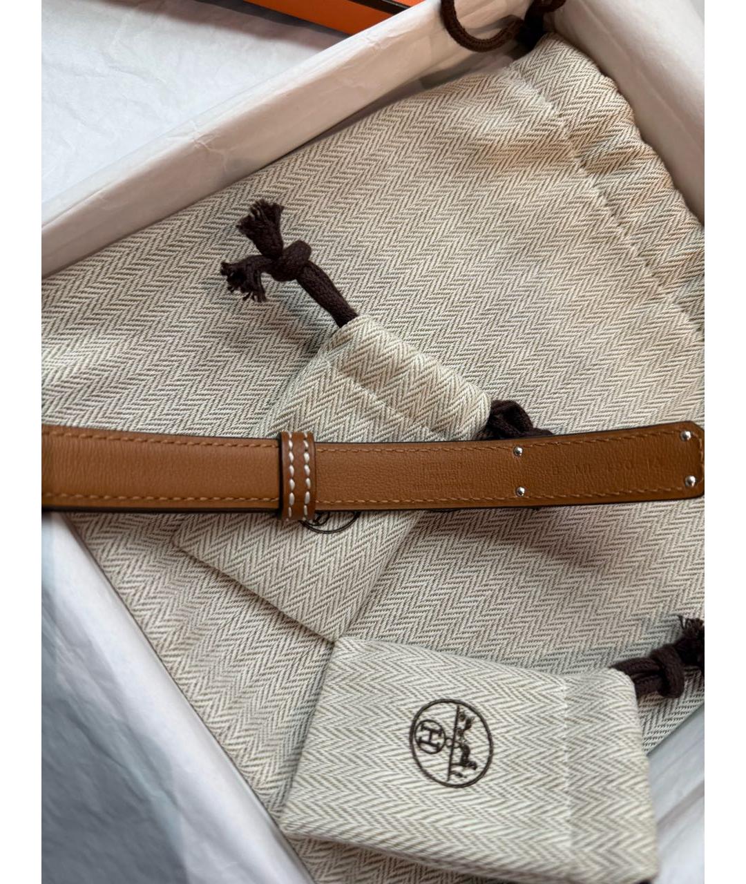 HERMES Коричневый кожаный ремень, фото 6