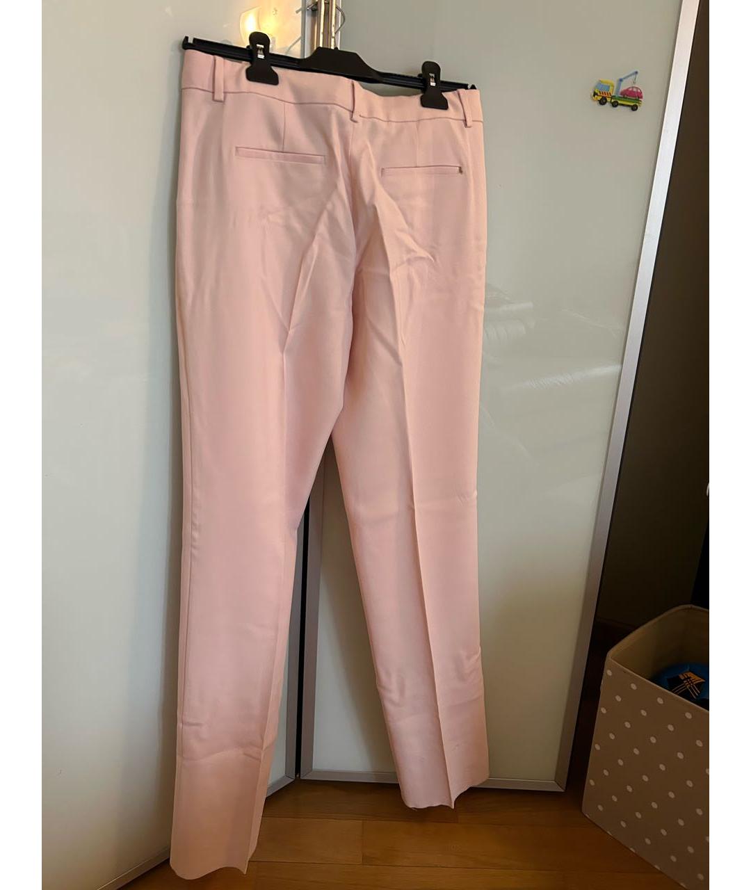 SPORTMAX Коралловые вискозные прямые брюки, фото 2