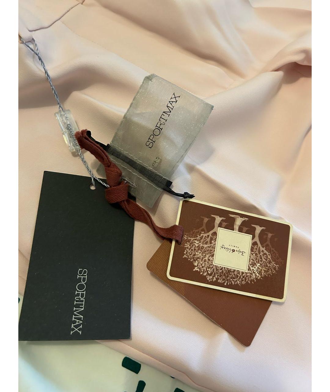 SPORTMAX Коралловые вискозные прямые брюки, фото 4