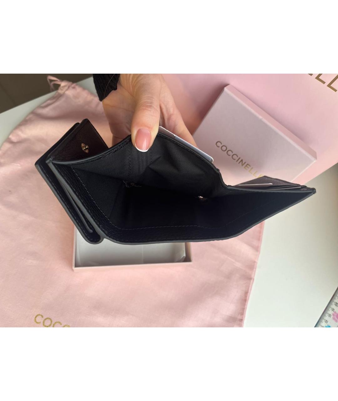 COCCINELLE Черный кожаный кошелек, фото 3