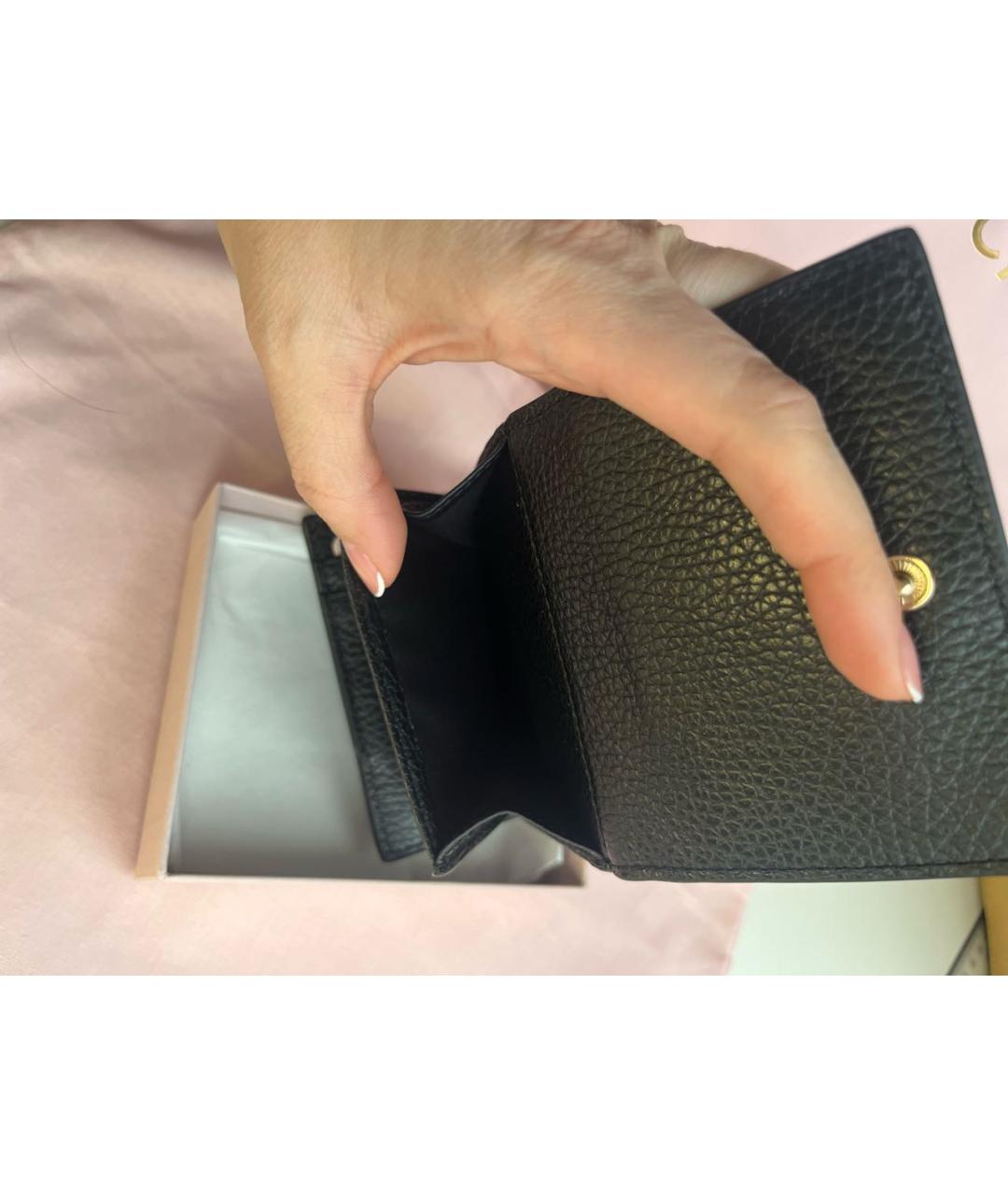 COCCINELLE Черный кожаный кошелек, фото 4