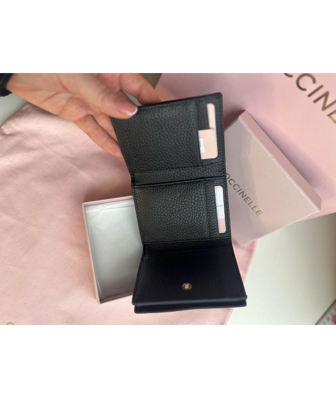 COCCINELLE Черный кожаный кошелек, фото 2