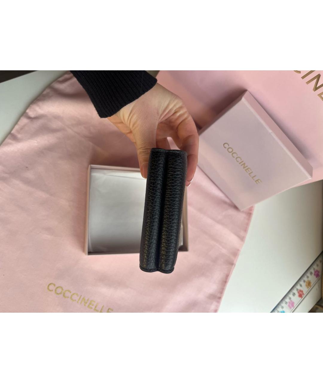 COCCINELLE Черный кожаный кошелек, фото 7