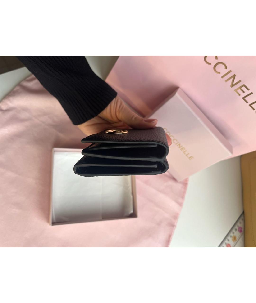 COCCINELLE Черный кожаный кошелек, фото 5