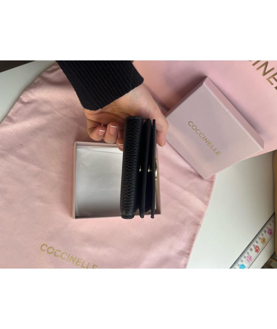 COCCINELLE Черный кожаный кошелек, фото 8