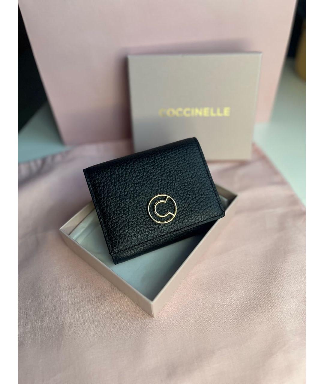 COCCINELLE Черный кожаный кошелек, фото 9