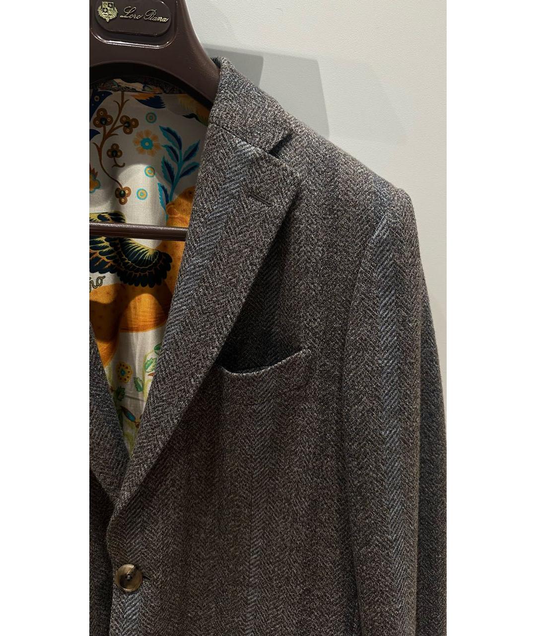ETRO Серый шерстяной пиджак, фото 4