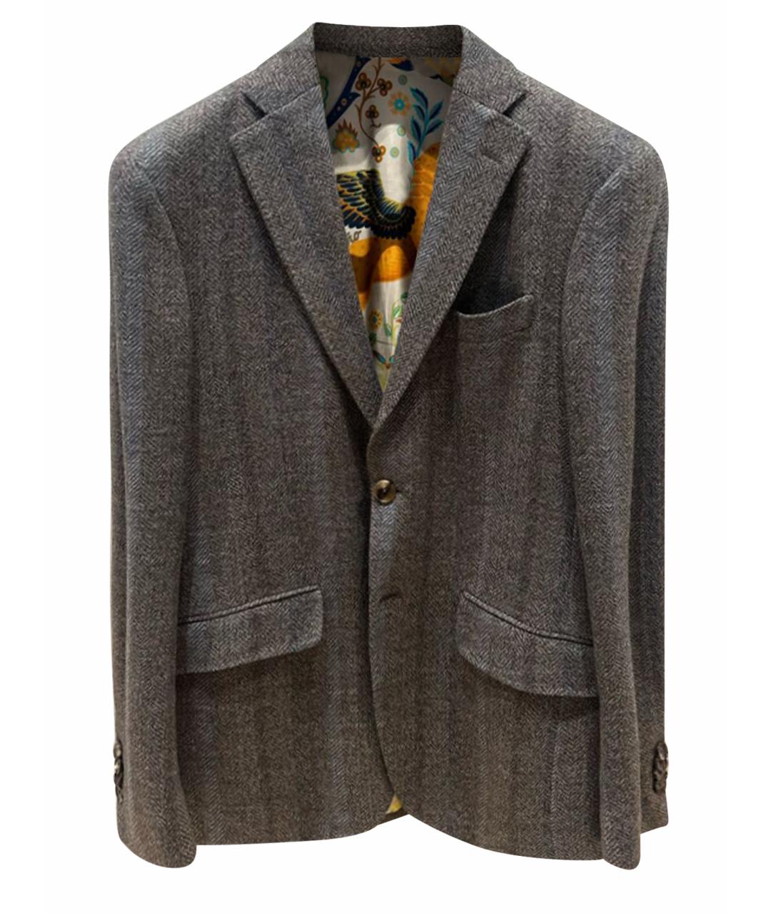 ETRO Серый шерстяной пиджак, фото 1