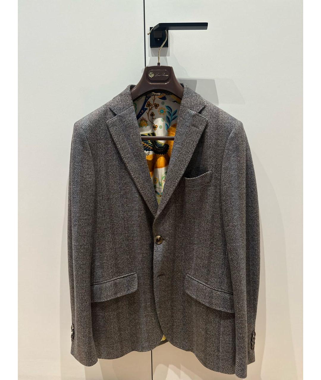 ETRO Серый шерстяной пиджак, фото 7