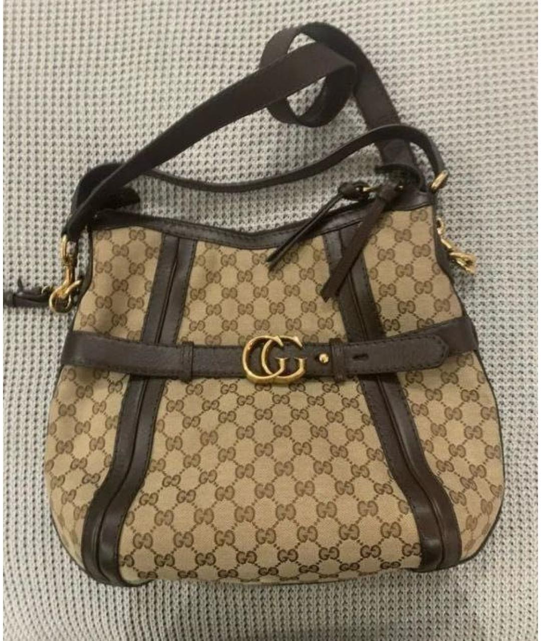 GUCCI Коричневая кожаная сумка тоут, фото 2