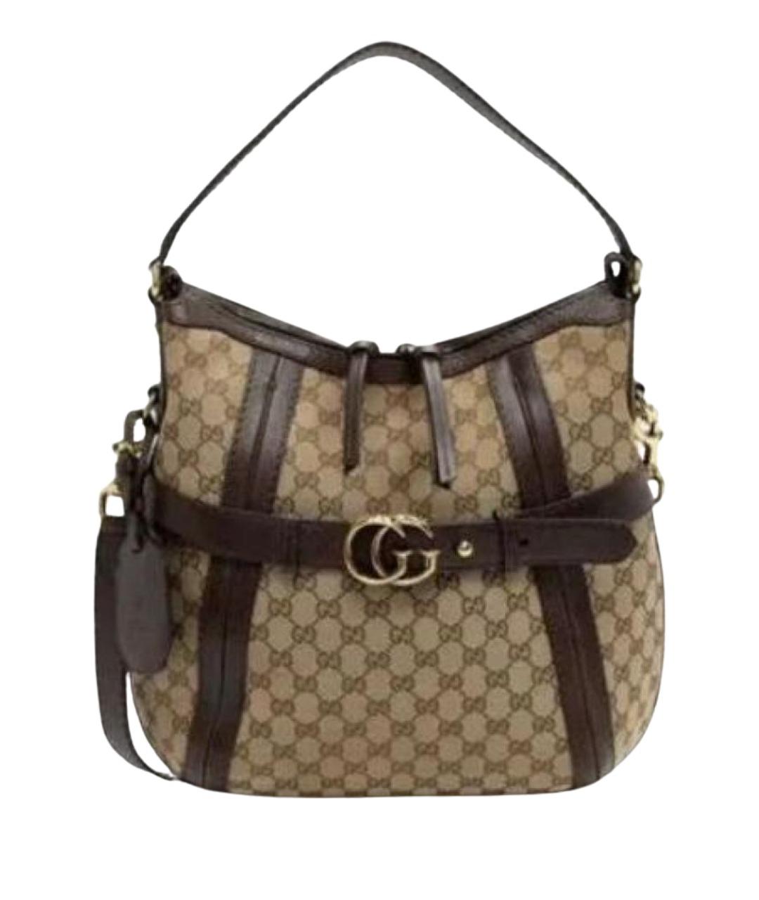 GUCCI Коричневая кожаная сумка тоут, фото 1