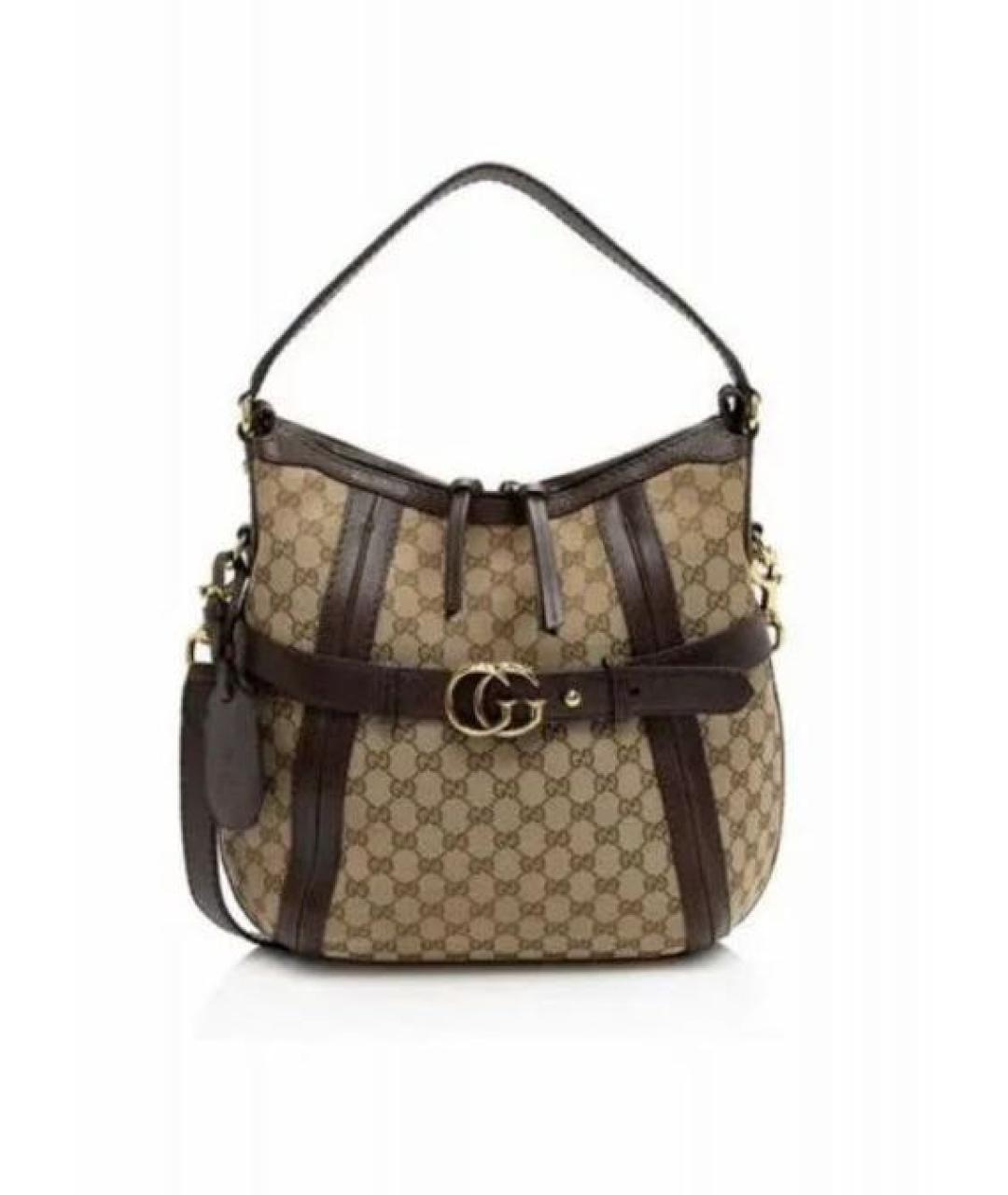 GUCCI Коричневая кожаная сумка тоут, фото 9