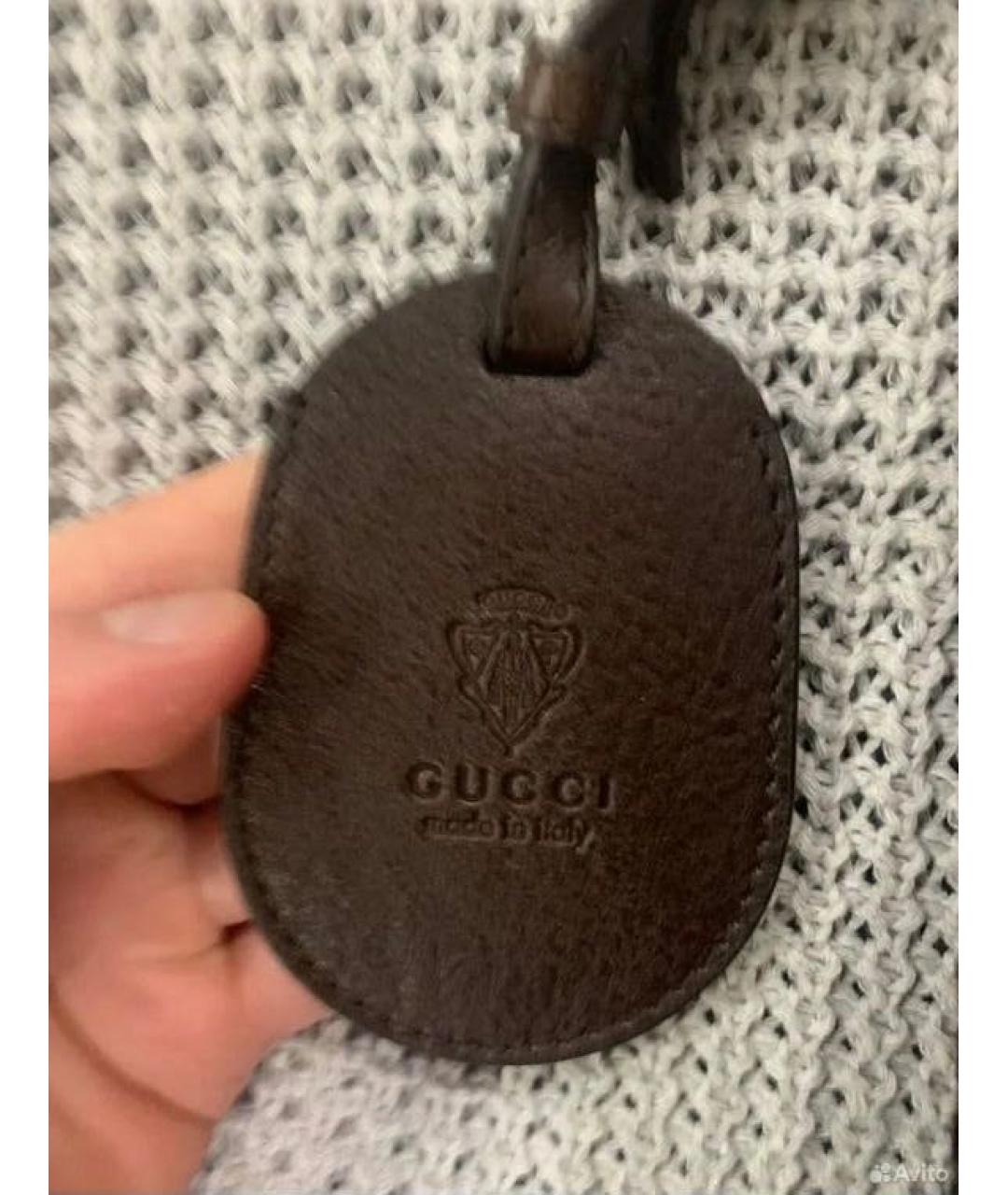 GUCCI Коричневая кожаная сумка тоут, фото 6