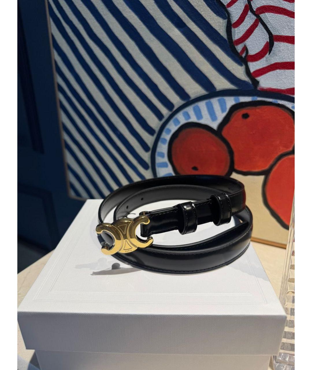 CELINE Черный кожаный ремень, фото 2