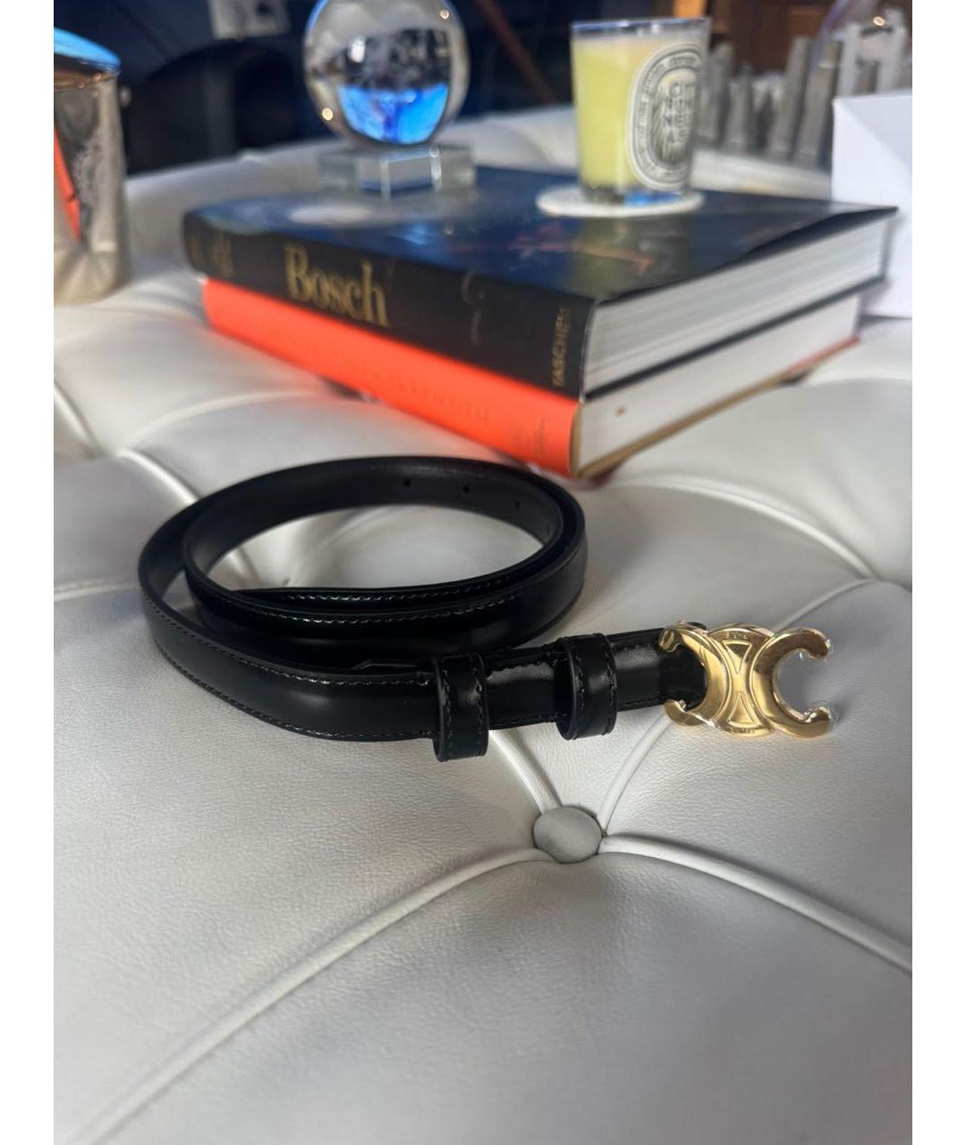 CELINE Черный кожаный ремень, фото 3
