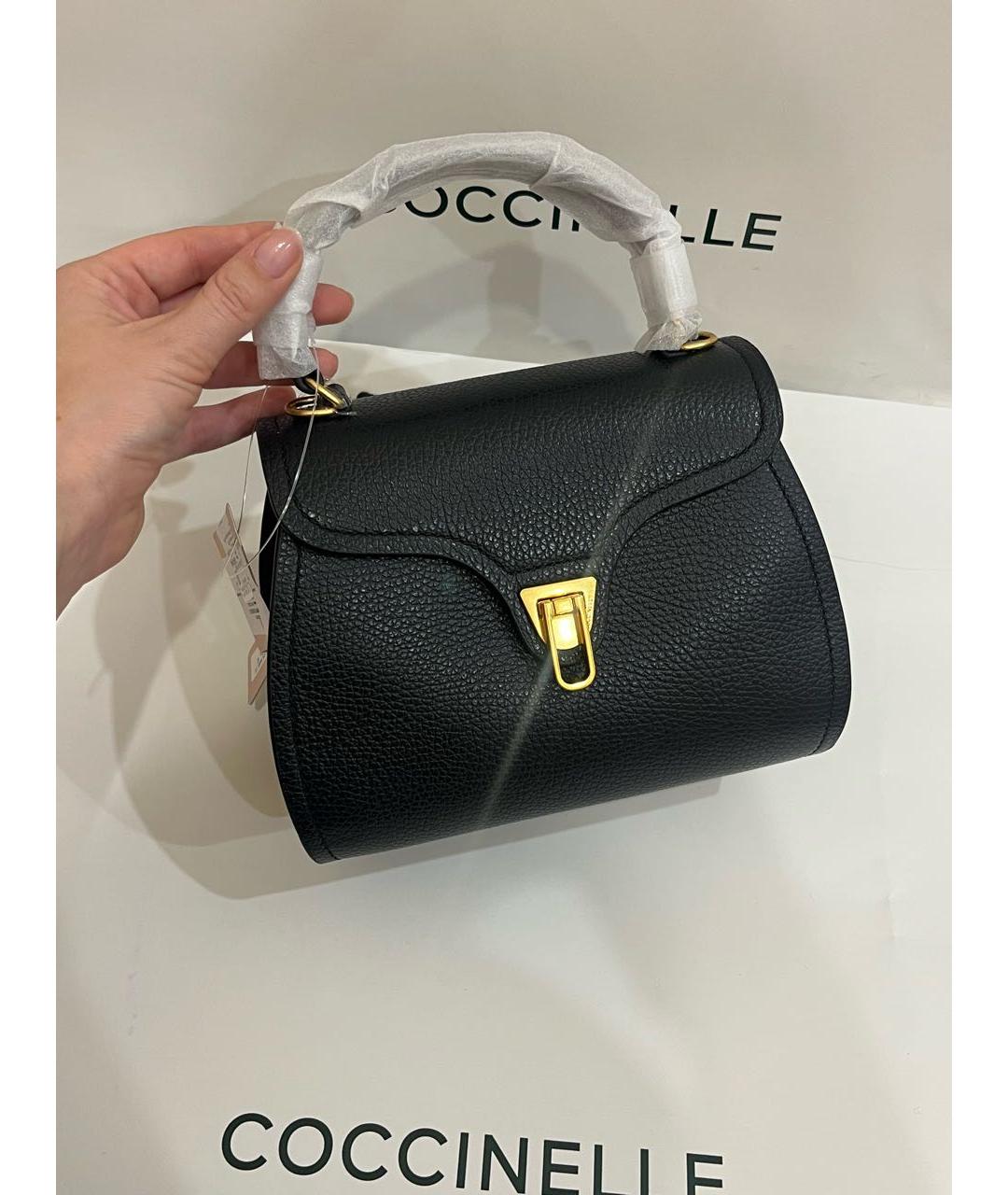 COCCINELLE Черная кожаная сумка через плечо, фото 4