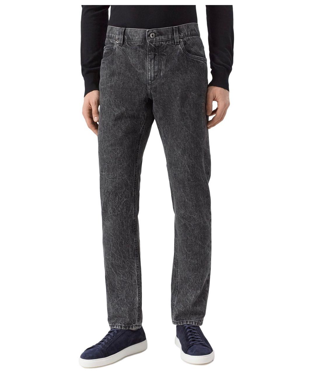 DOLCE&GABBANA Антрацитовые хлопковые прямые джинсы, фото 3