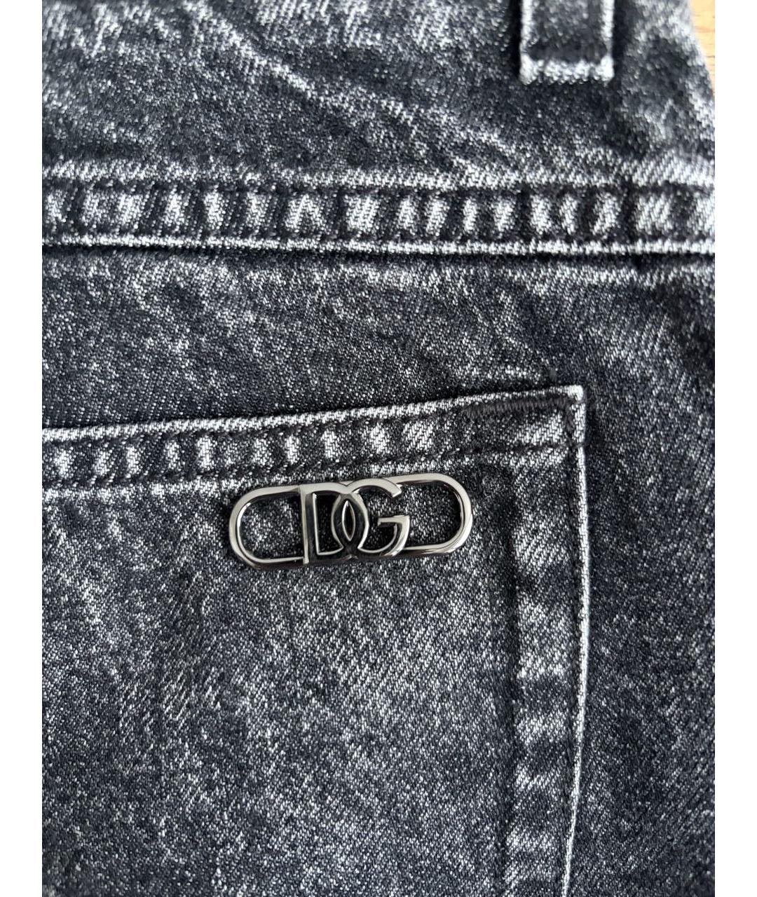 DOLCE&GABBANA Антрацитовые хлопковые прямые джинсы, фото 5