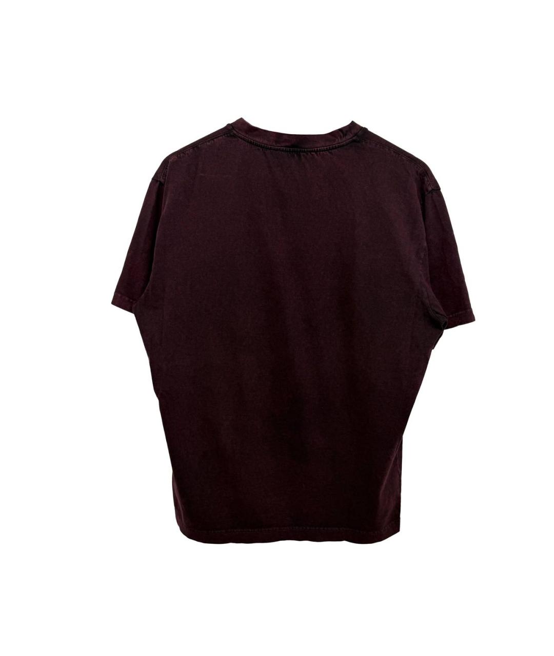 DOLCE&GABBANA Бордовая хлопковая футболка, фото 3