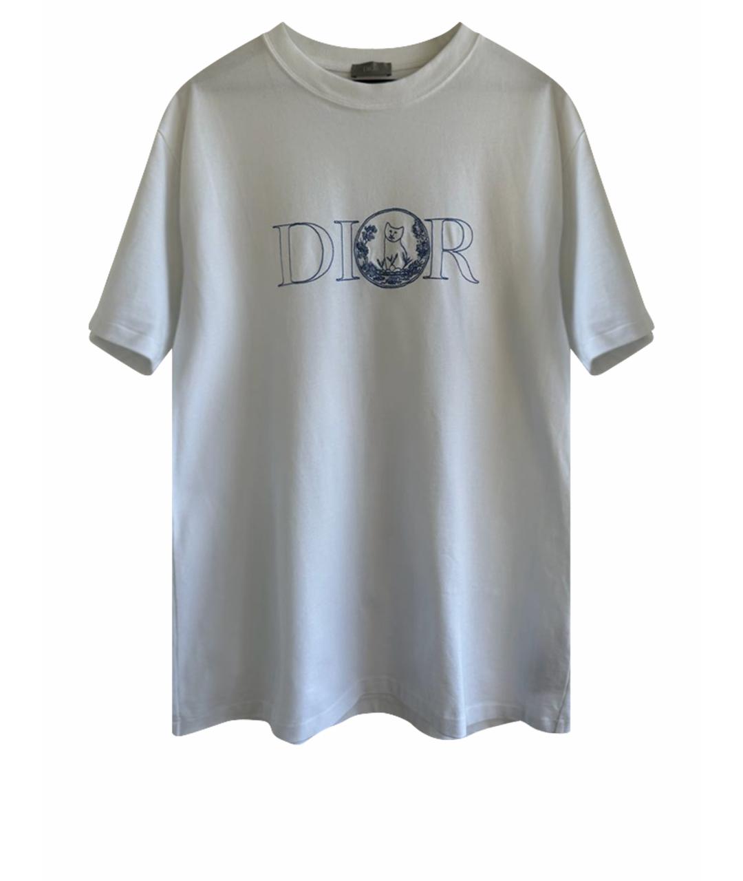 CHRISTIAN DIOR Белая хлопковая футболка, фото 1