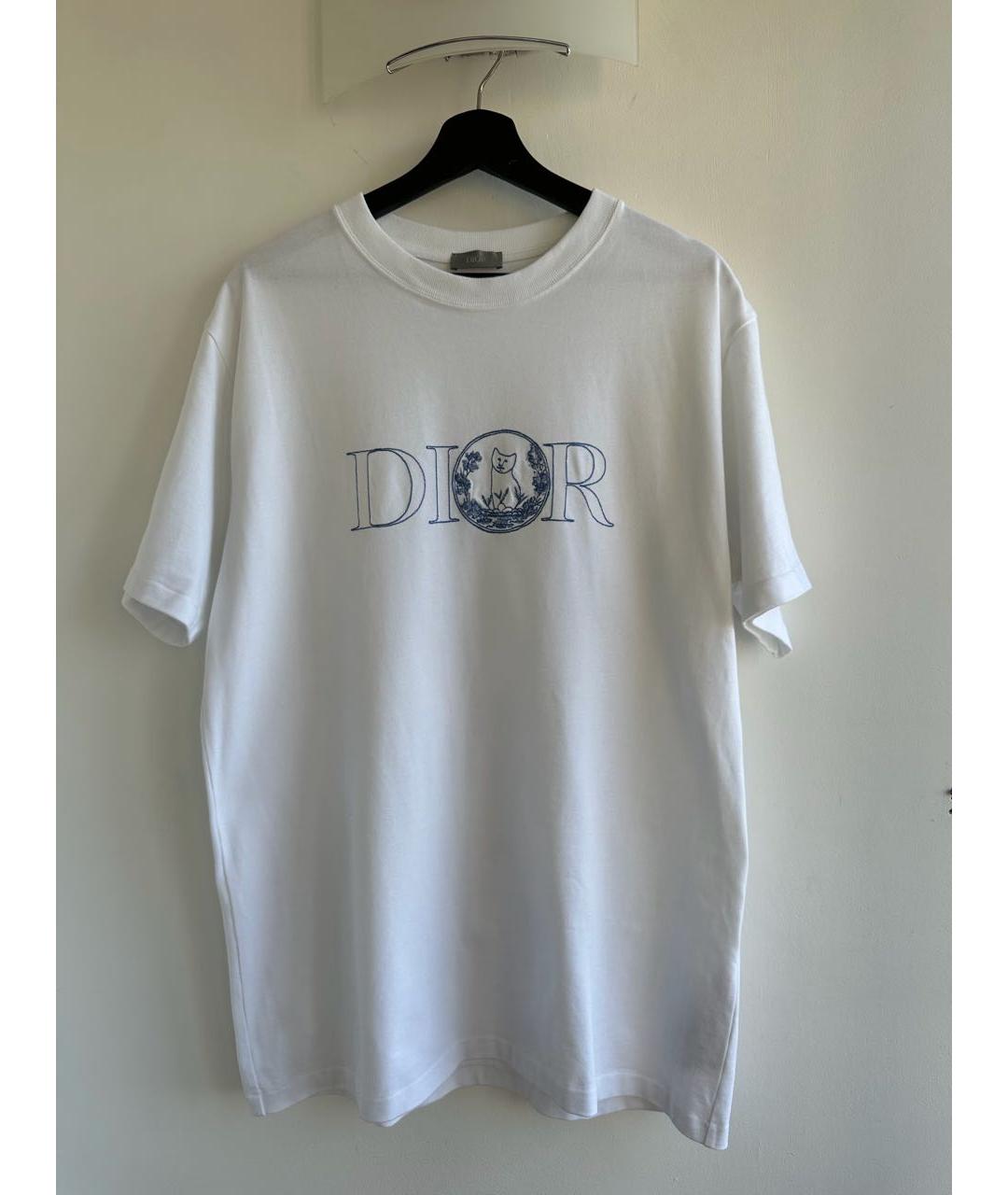 CHRISTIAN DIOR Белая хлопковая футболка, фото 6