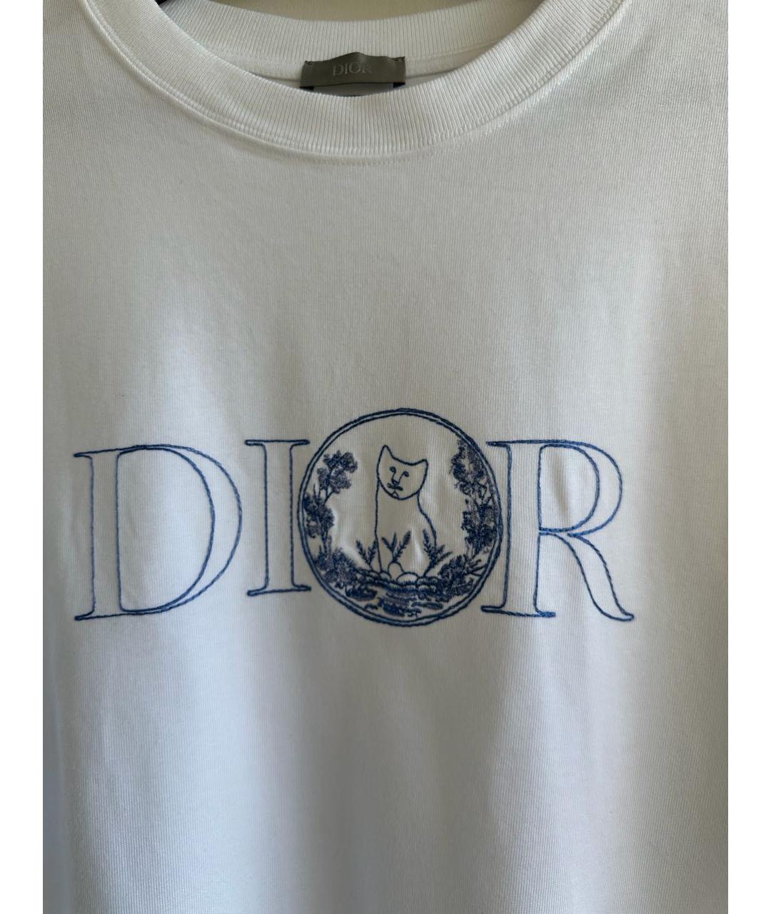 CHRISTIAN DIOR Белая хлопковая футболка, фото 3