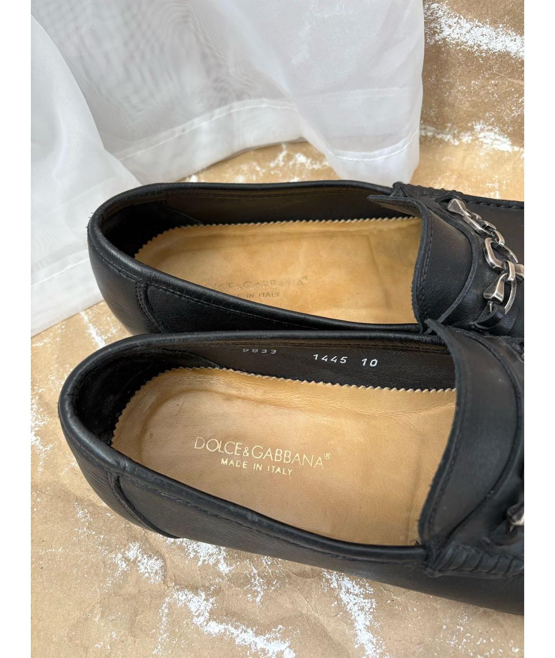 DOLCE&GABBANA Черные кожаные лоферы, фото 6