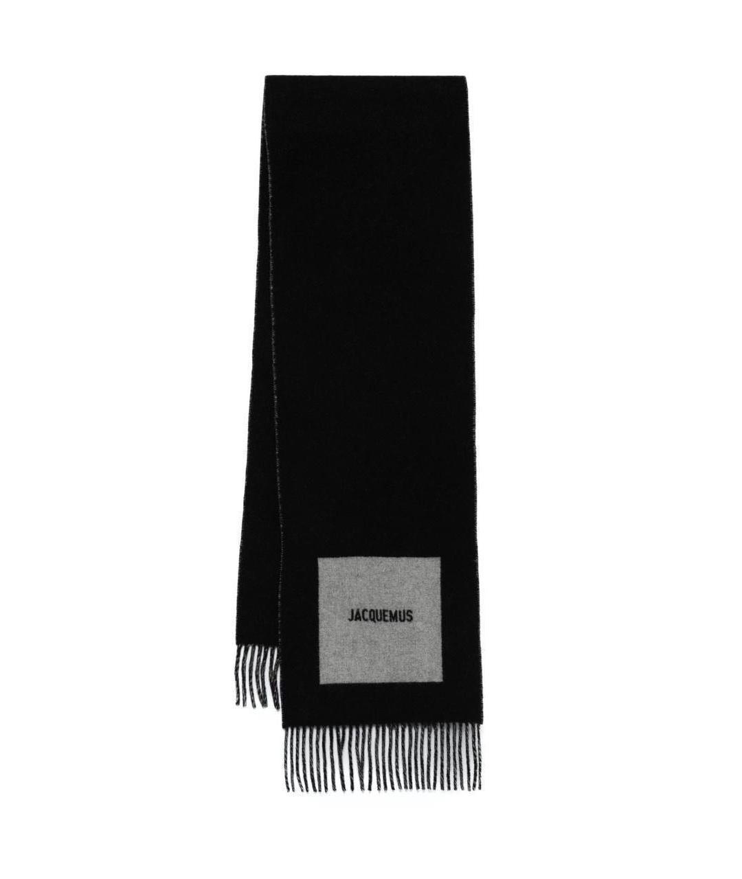 JACQUEMUS Черный шерстяной шарф, фото 1