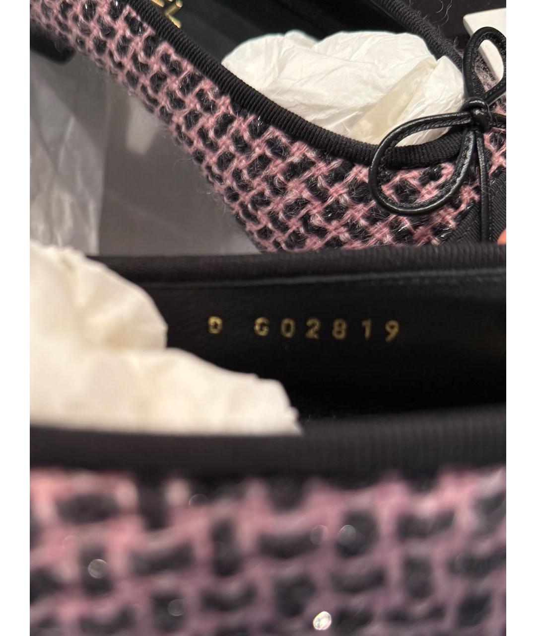 CHANEL Розовые текстильные балетки, фото 5