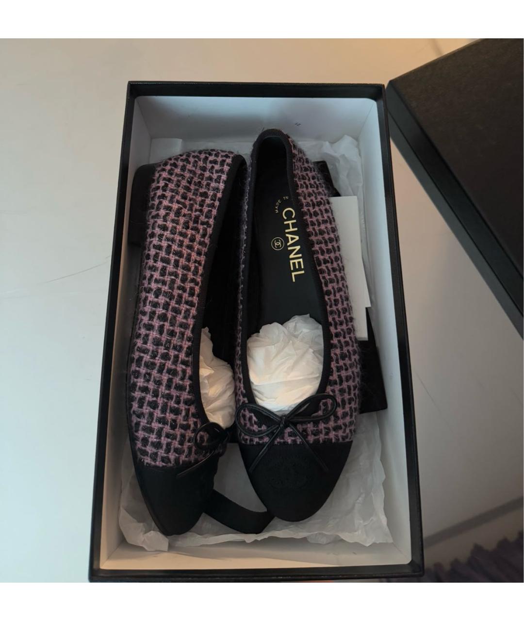 CHANEL Розовые текстильные балетки, фото 2