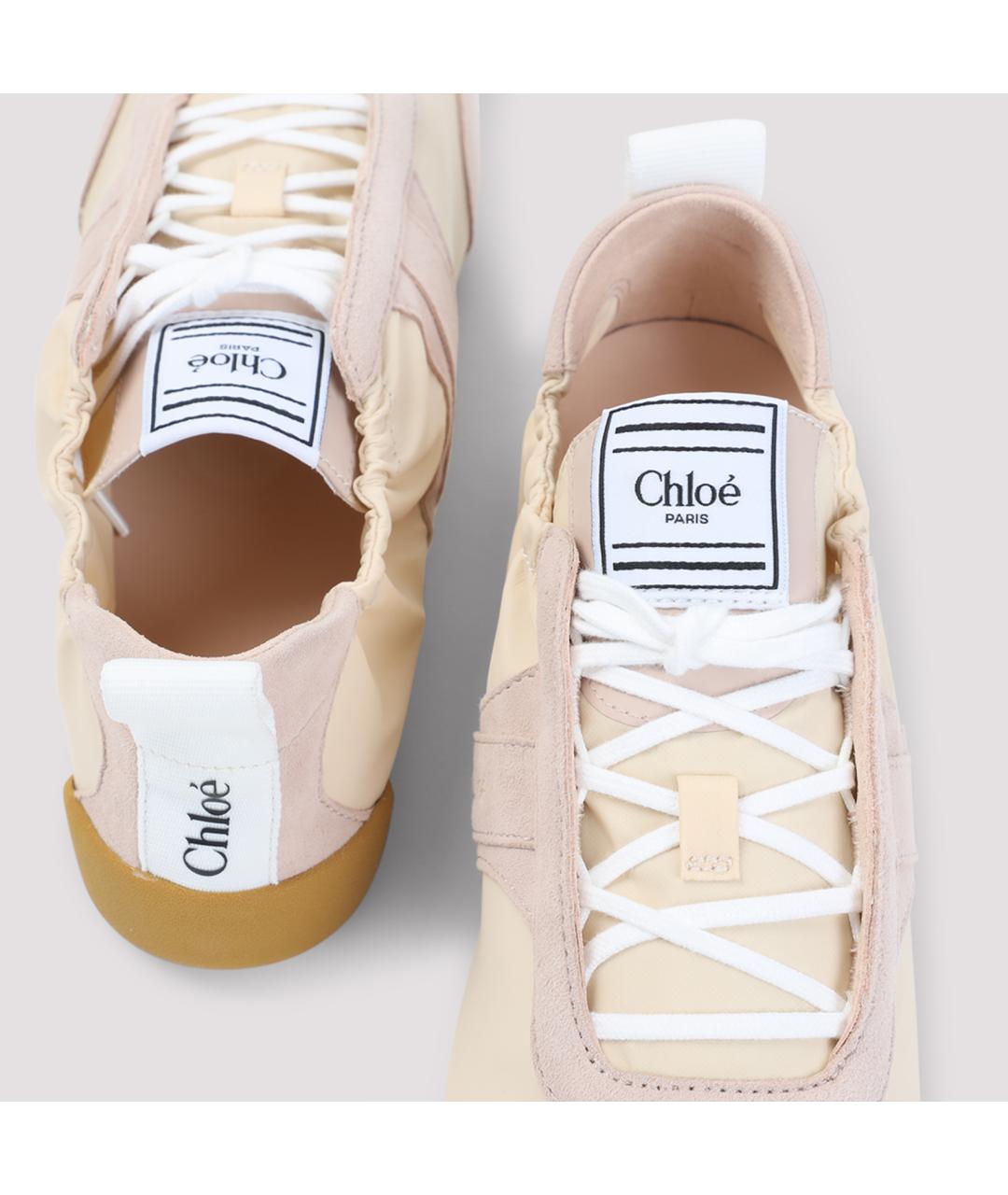 CHLOE Бежевые текстильные кроссовки, фото 4