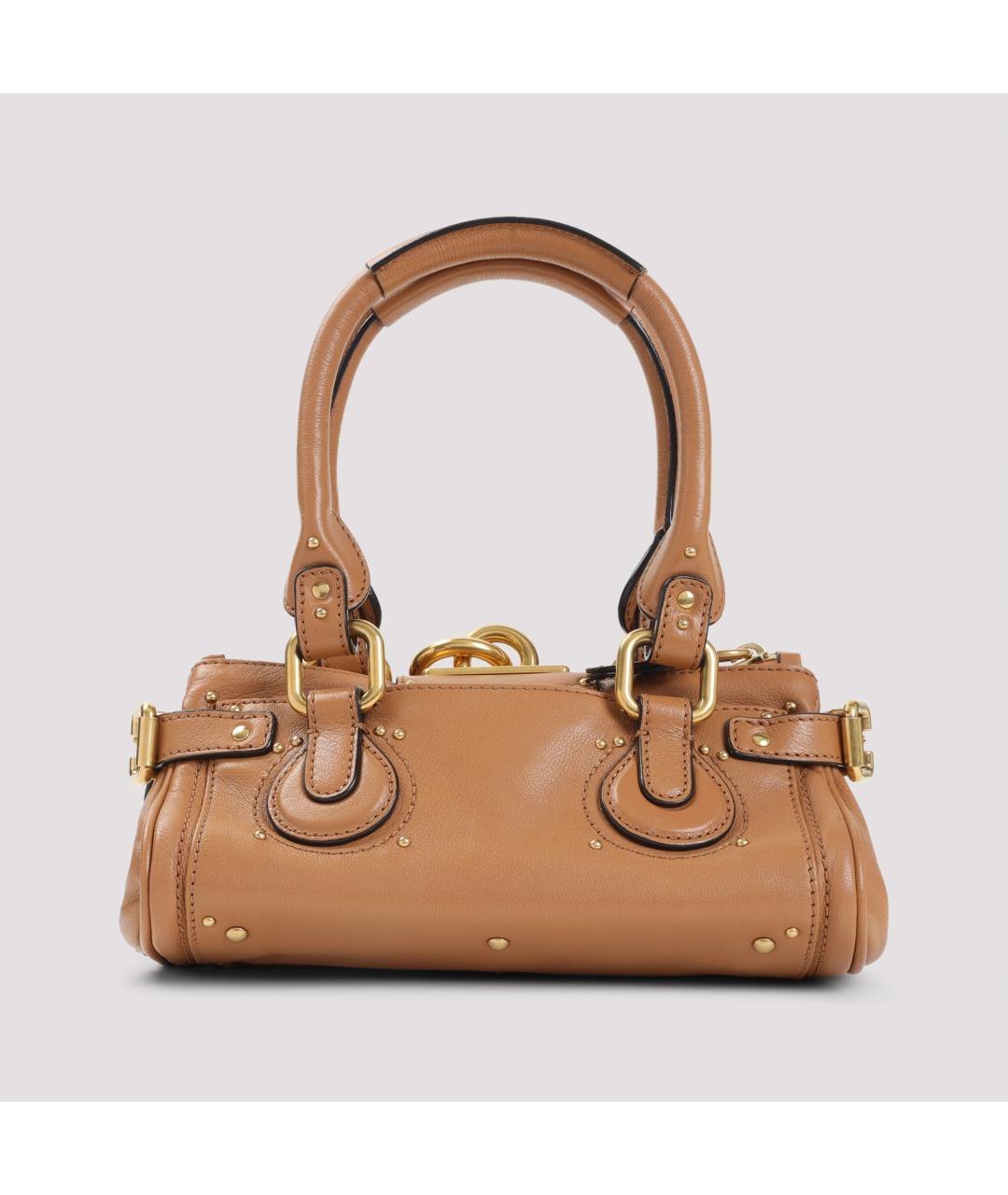 CHLOE Бежевая кожаная сумка с короткими ручками, фото 2