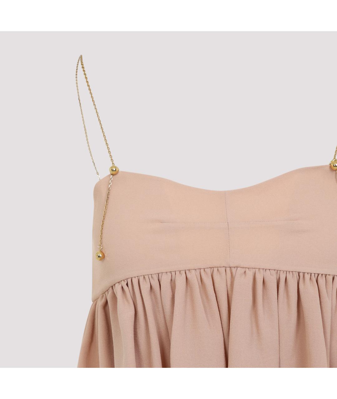 CHLOE Розовая шелковая майка, фото 3