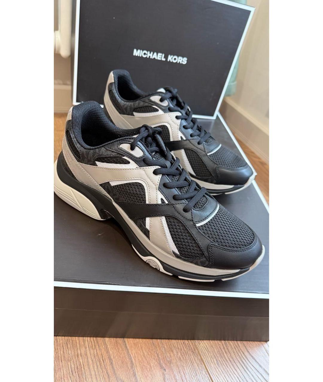 MICHAEL KORS Черные текстильные низкие кроссовки / кеды, фото 5