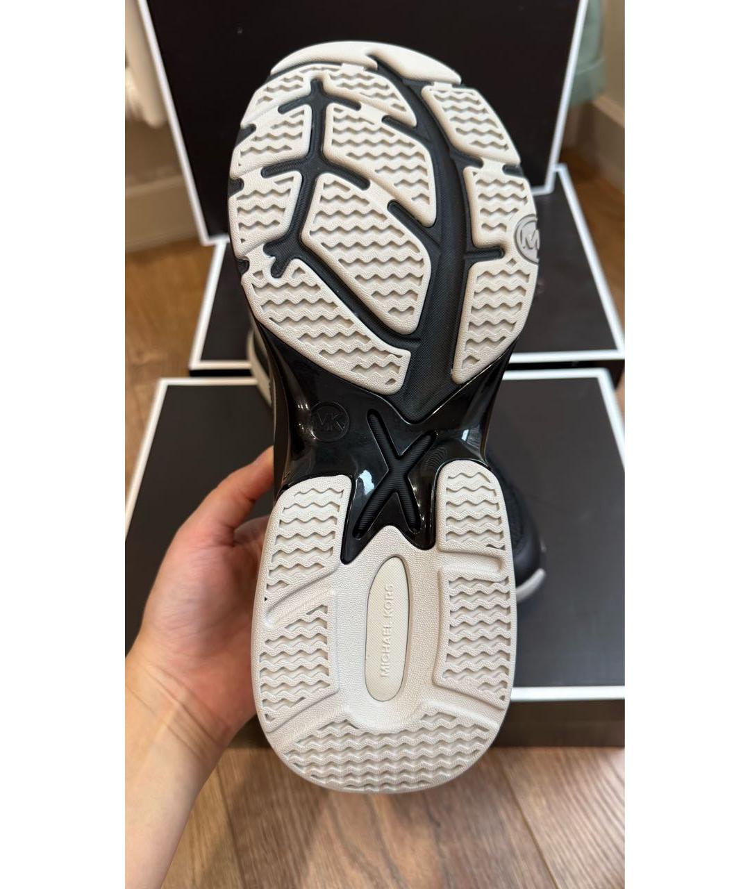 MICHAEL KORS Черные текстильные низкие кроссовки / кеды, фото 7