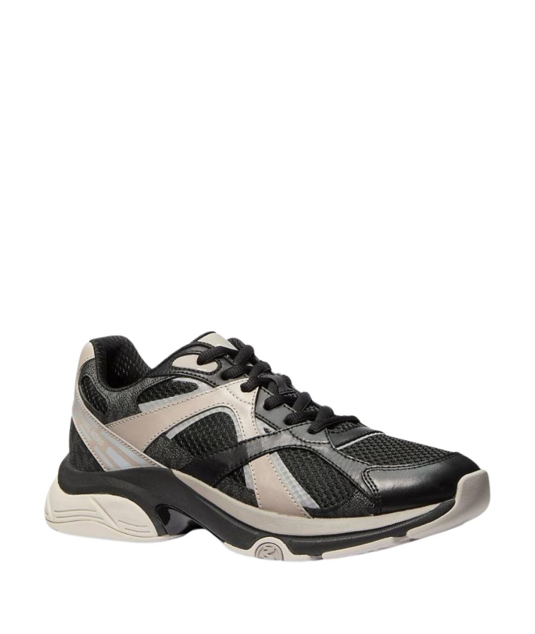 MICHAEL KORS Черные текстильные низкие кроссовки / кеды, фото 1