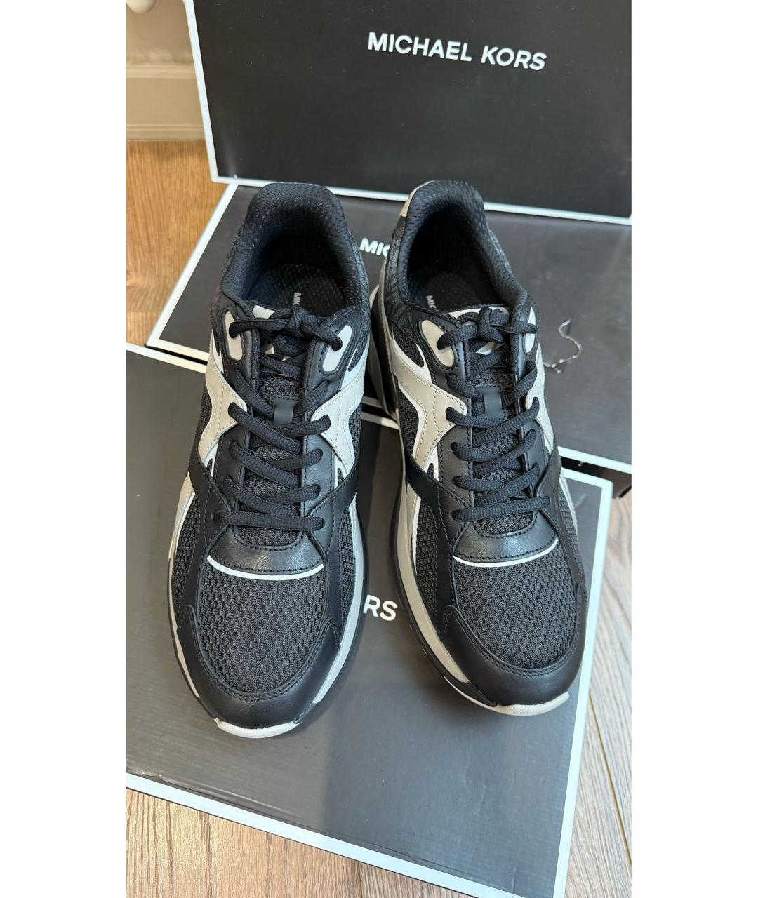 MICHAEL KORS Черные текстильные низкие кроссовки / кеды, фото 6