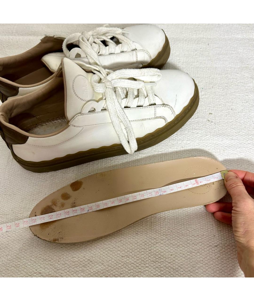 CHLOE Белые кожаные кеды, фото 8