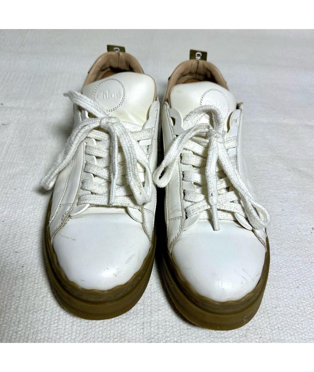 CHLOE Белые кожаные кеды, фото 2